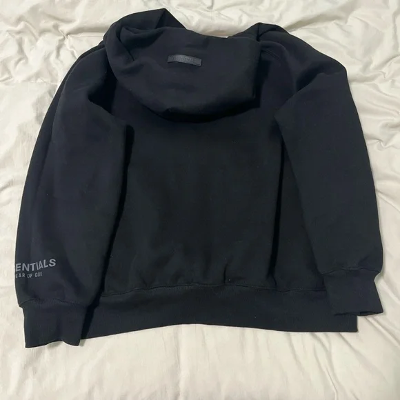 Fear of God Essentials Logo Hoodie | Sz Small | Color: Black | Gently used - Picture 2 of 3